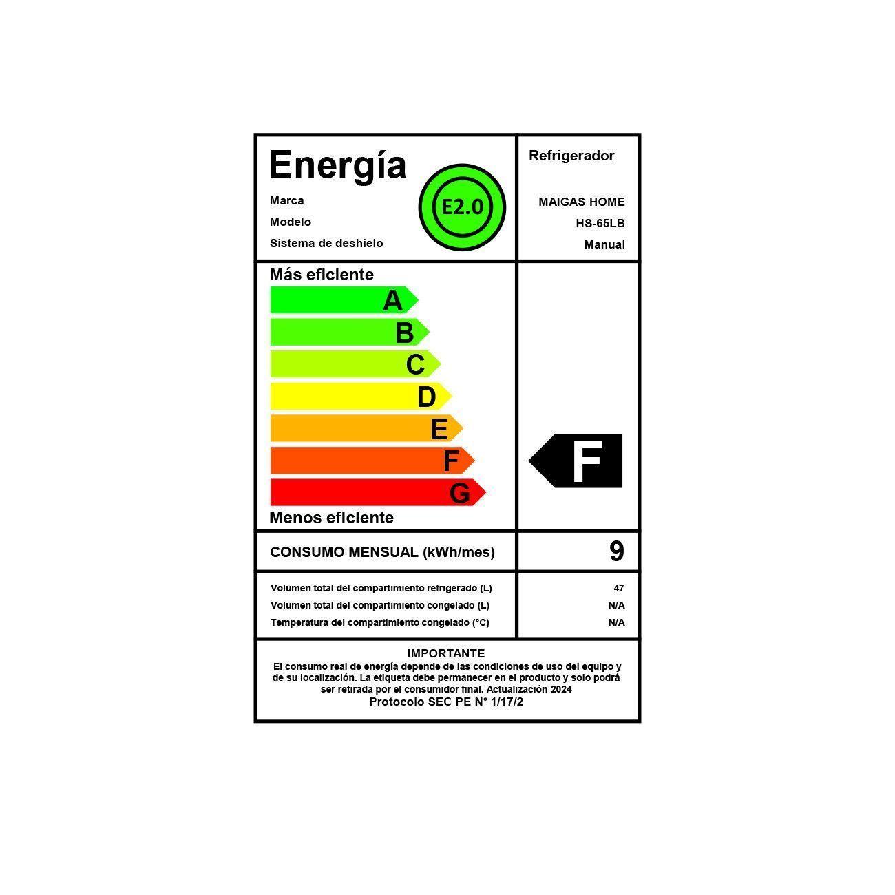 Frigobar retro 47 litros blanco HS-65LB-3