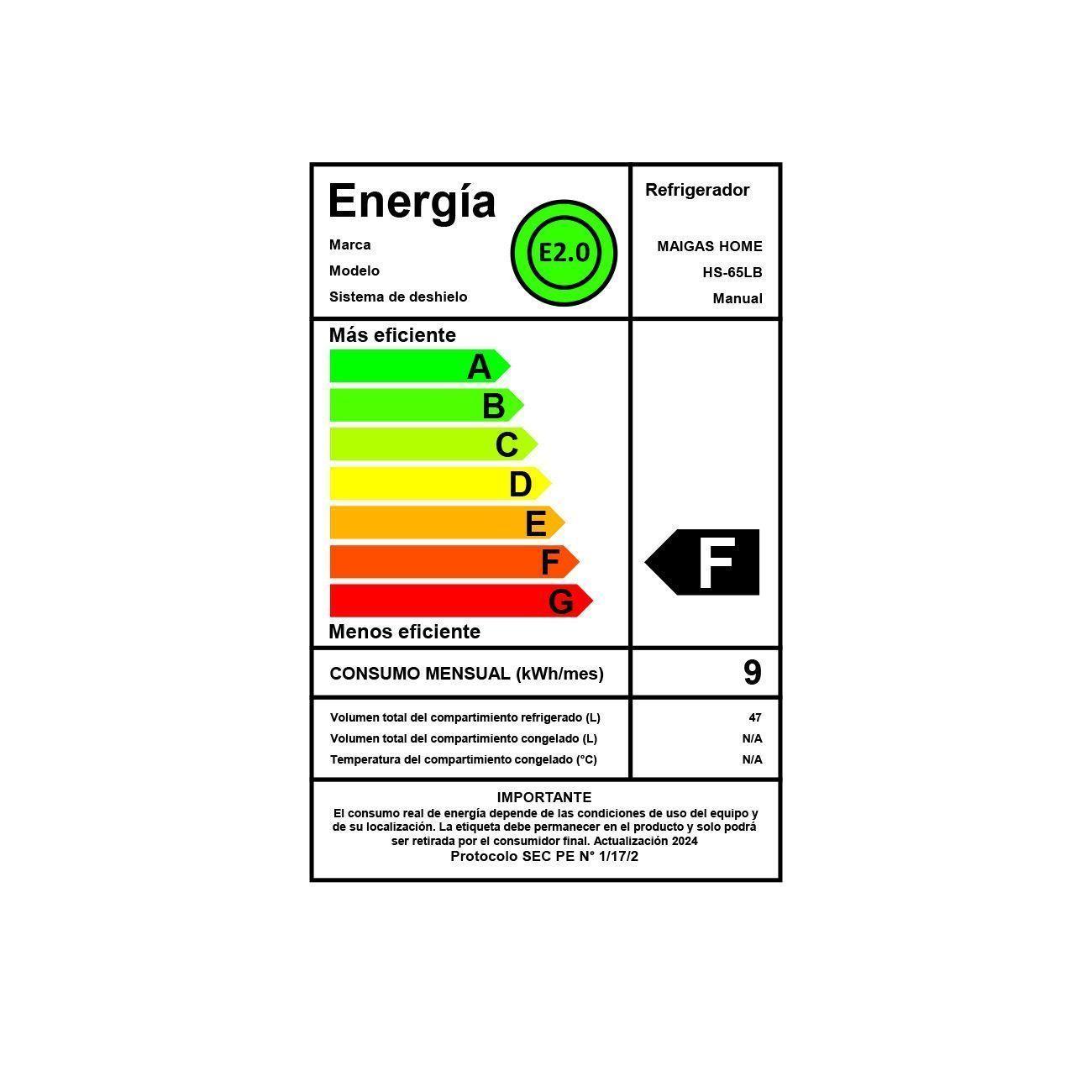 Frigobar retro 47 litros blanco HS-65LB-3