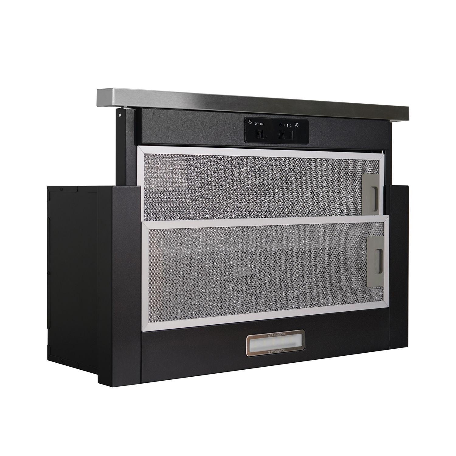 Campana Retractil Negra 60 cm, 3 velocidades-2
