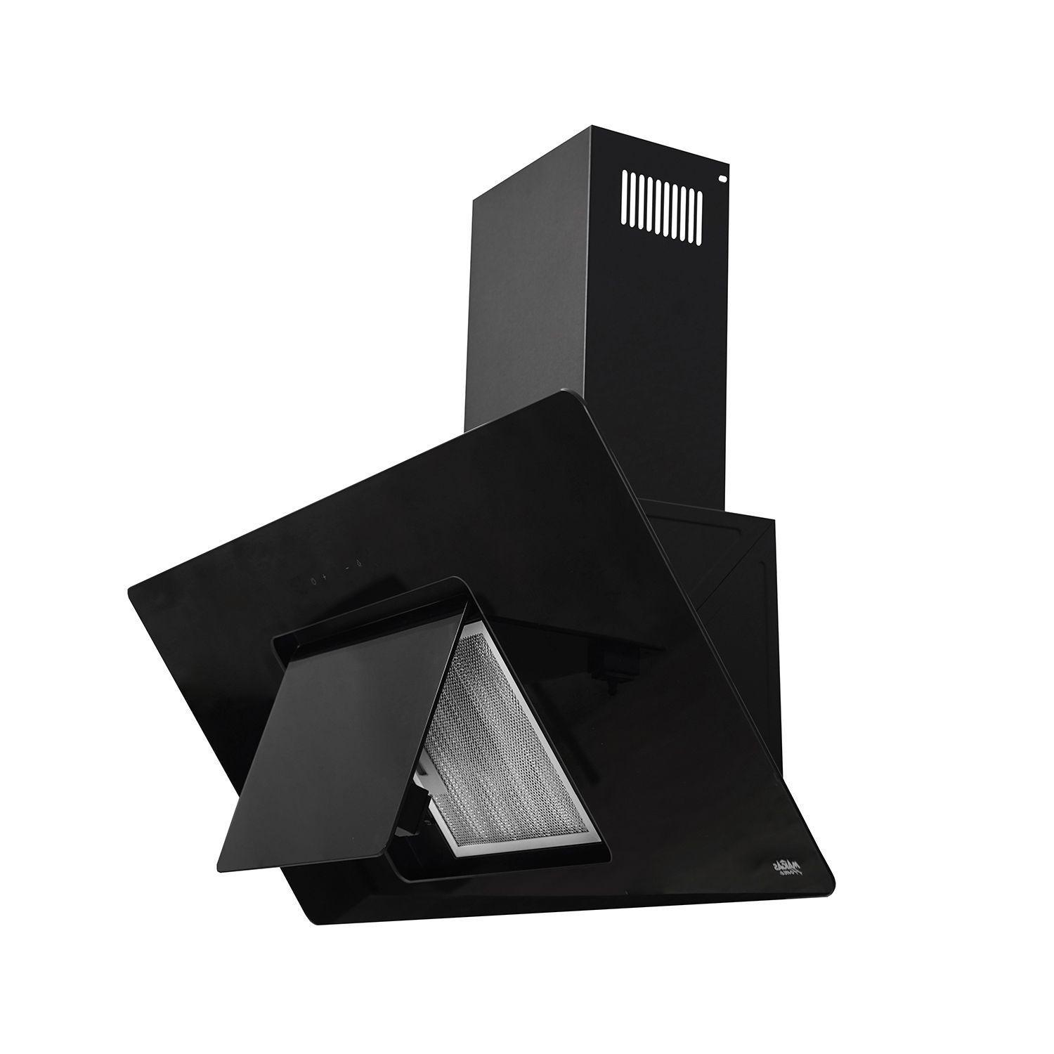 Campana decorativa vidrio negro Control Touch 90 Cm-2