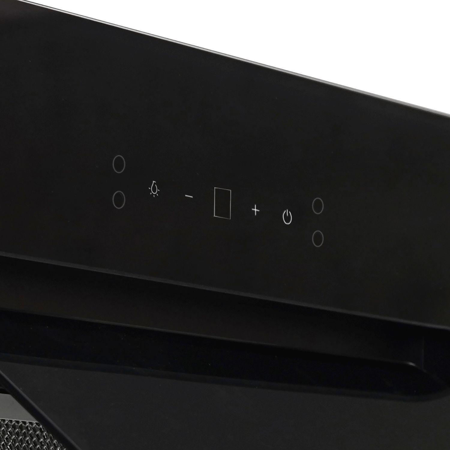 Campana decorativa vidrio negro Control Touch 90 Cm-3