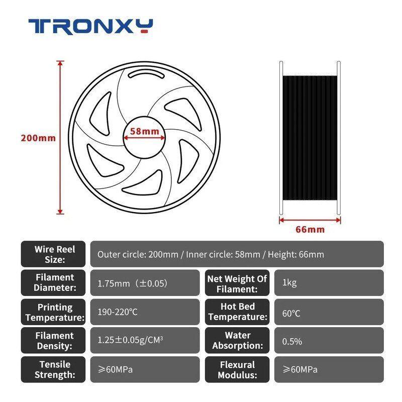 Filamento 3D PLA Tronxy de 1.75mm y 1kg Amarillo-1