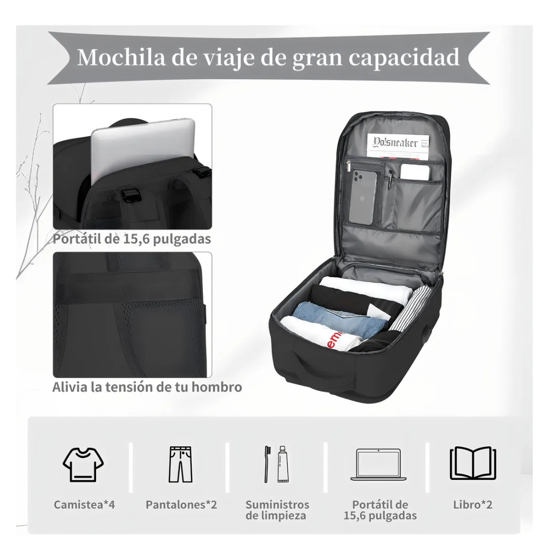 Mochila Viral de Viaje Apta para Cabina de Mano-3
