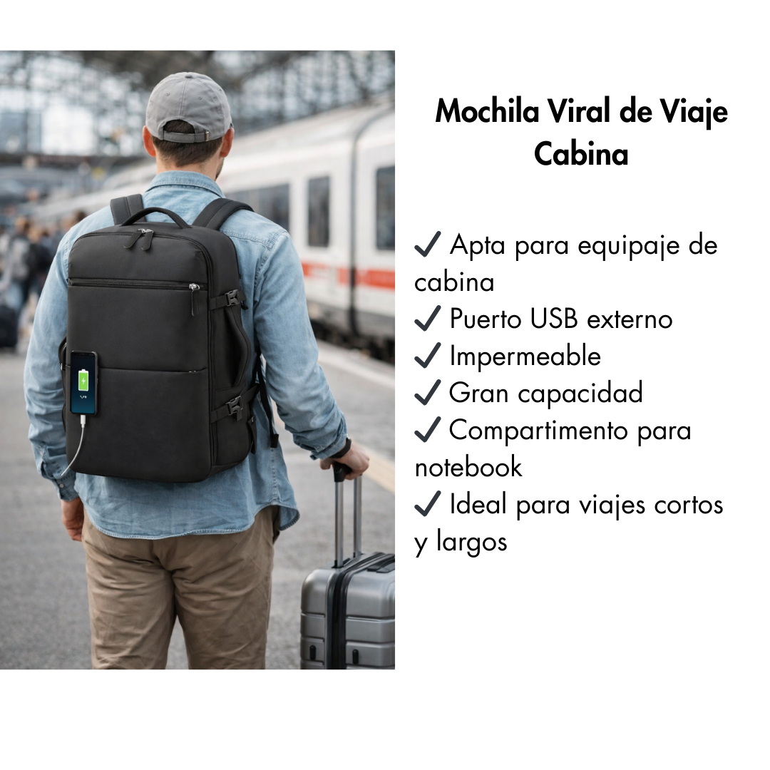 Mochila Viral de Viaje Apta para Cabina de Mano-5