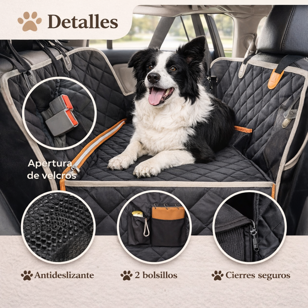 Protector Funda Cubre Asiento Auto Perros Mascotas Petbrands-3