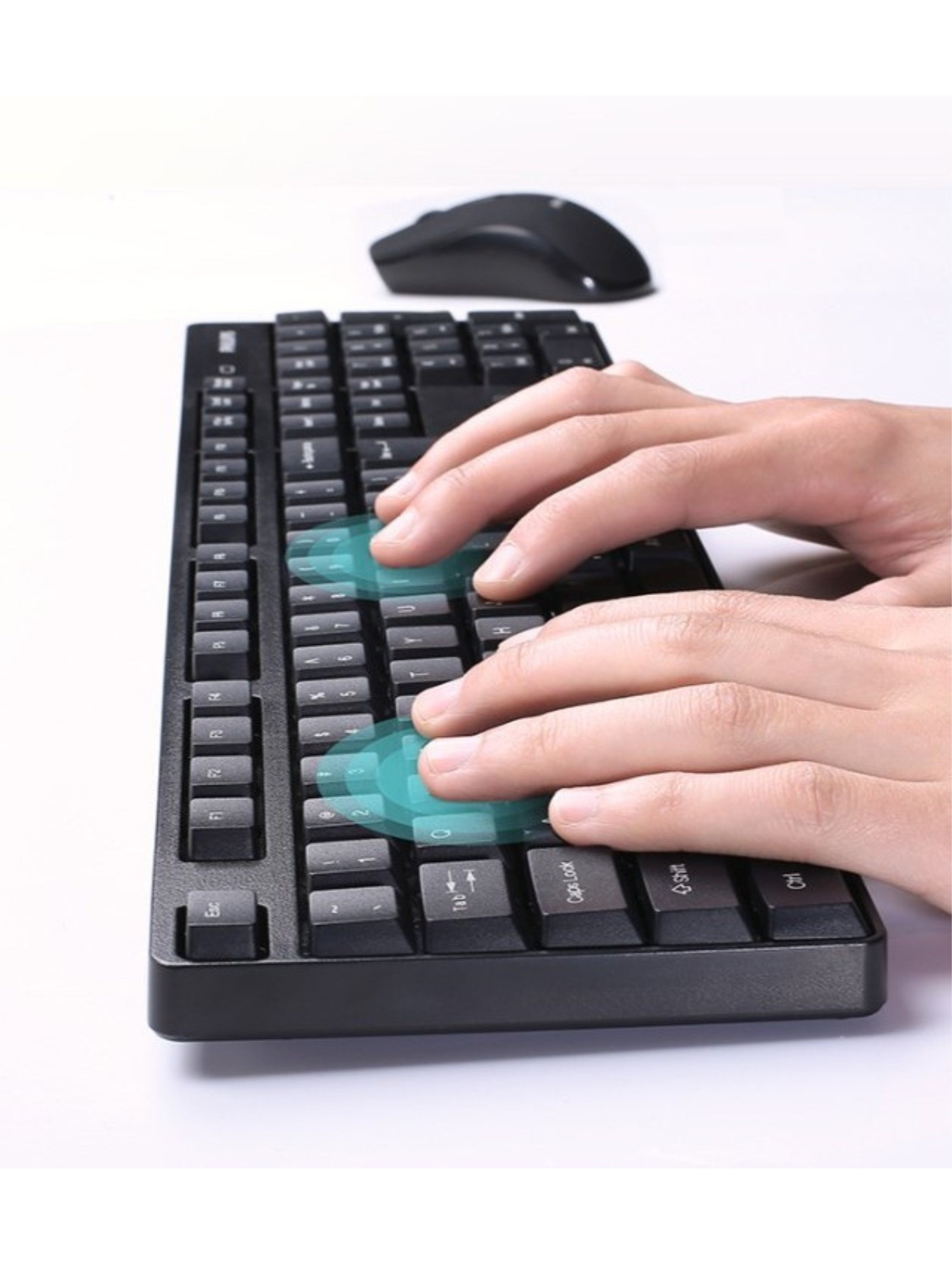 Kit Mouse y Teclado Inalámbrico Philips C501 Español Latinoamérica Negro-2