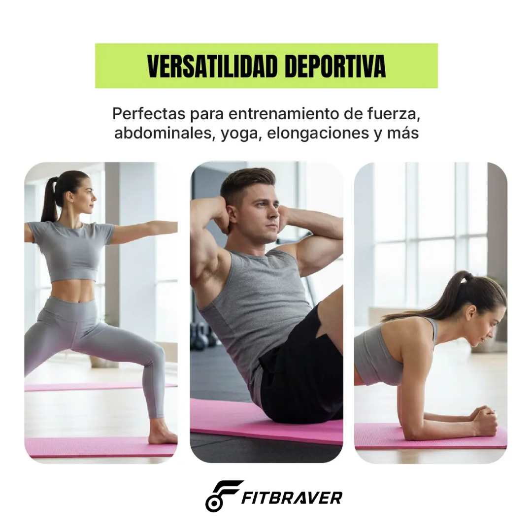 Mat de Yoga 15mm Grueso Colchoneta Pilates Antideslizante Alfombra NBR Resistente Ejercicio Color Ro-4