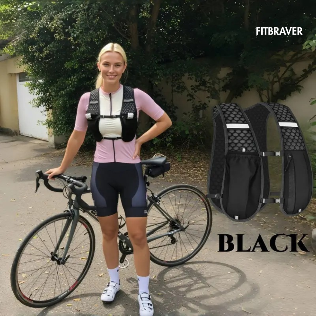 Chaleco Running Bolso Bicicleta Mochila Trail Senderismo Negro-4
