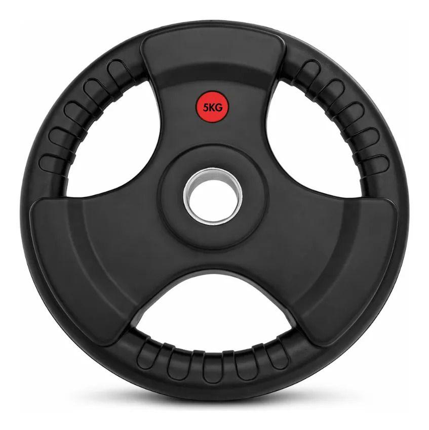 Disco Olímpico Grip 5kg Con Asas Recubierto En Goma-4