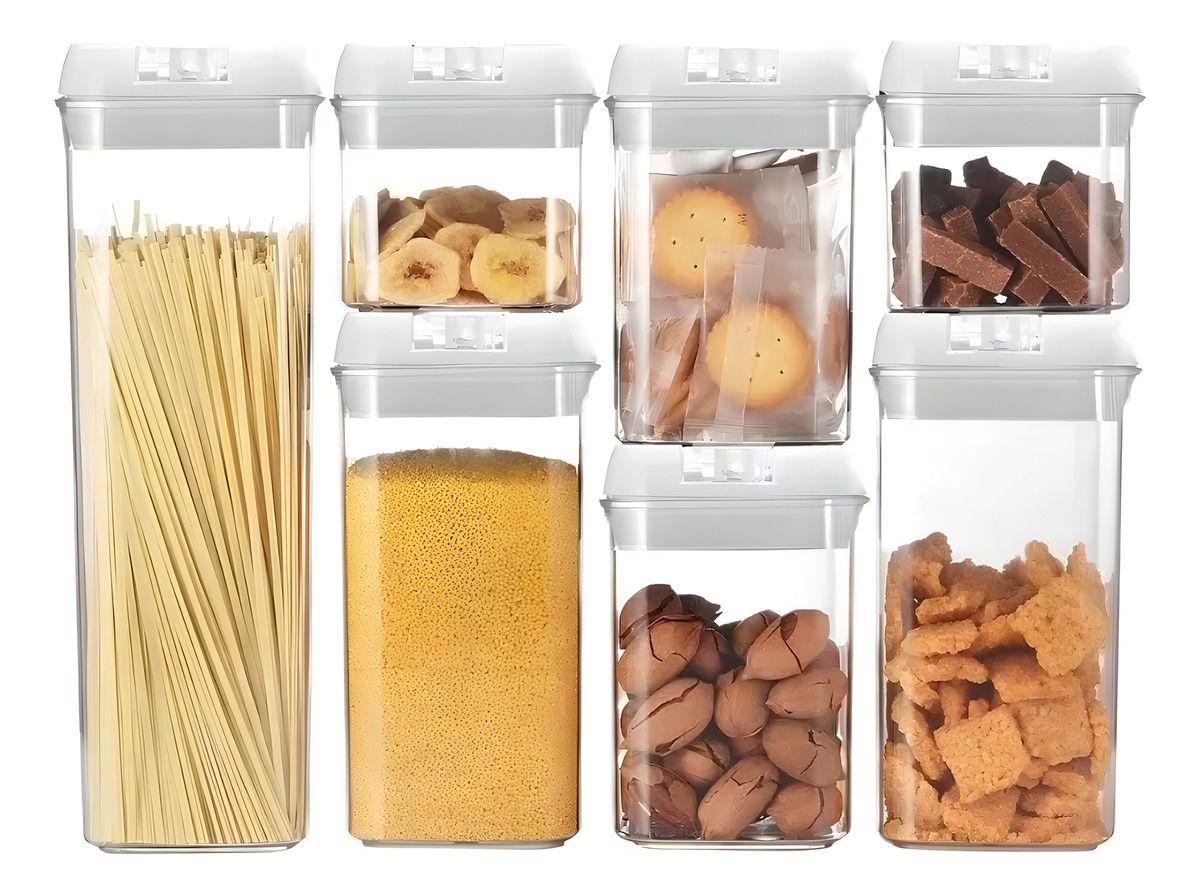 Set De 7 Contenedores Herméticos De Plástico Cocina Despensa Organiza-2