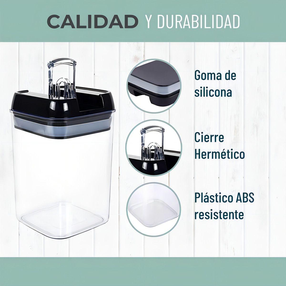 Set De 7 Contenedores Herméticos De Plástico Cocina Despensa Organiza-7