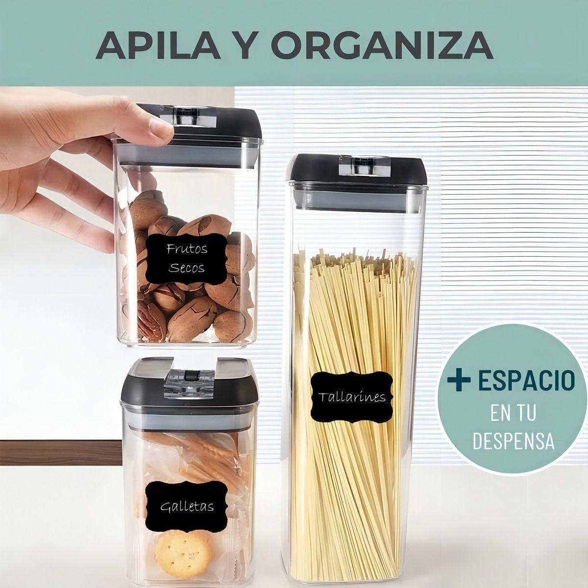 Set De 7 Contenedores Herméticos De Plástico Cocina Despensa Organiza-9