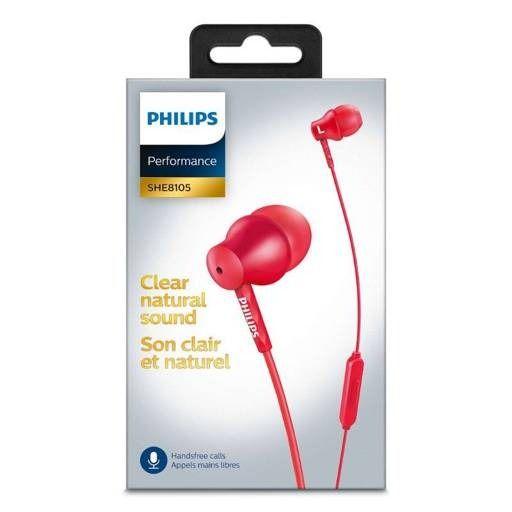 AUDIFONO PHILIPS SHE-8105 Rojo-0