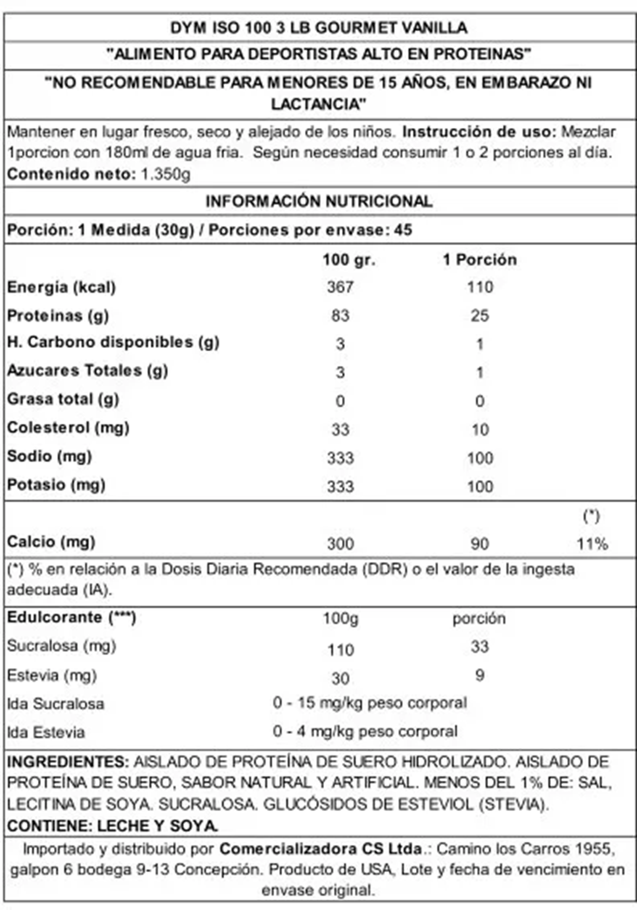 Pack Dymatize Iso 100 Vainilla 3Lb + Creatina Nutrex 300 Grs Sin Sabor -3