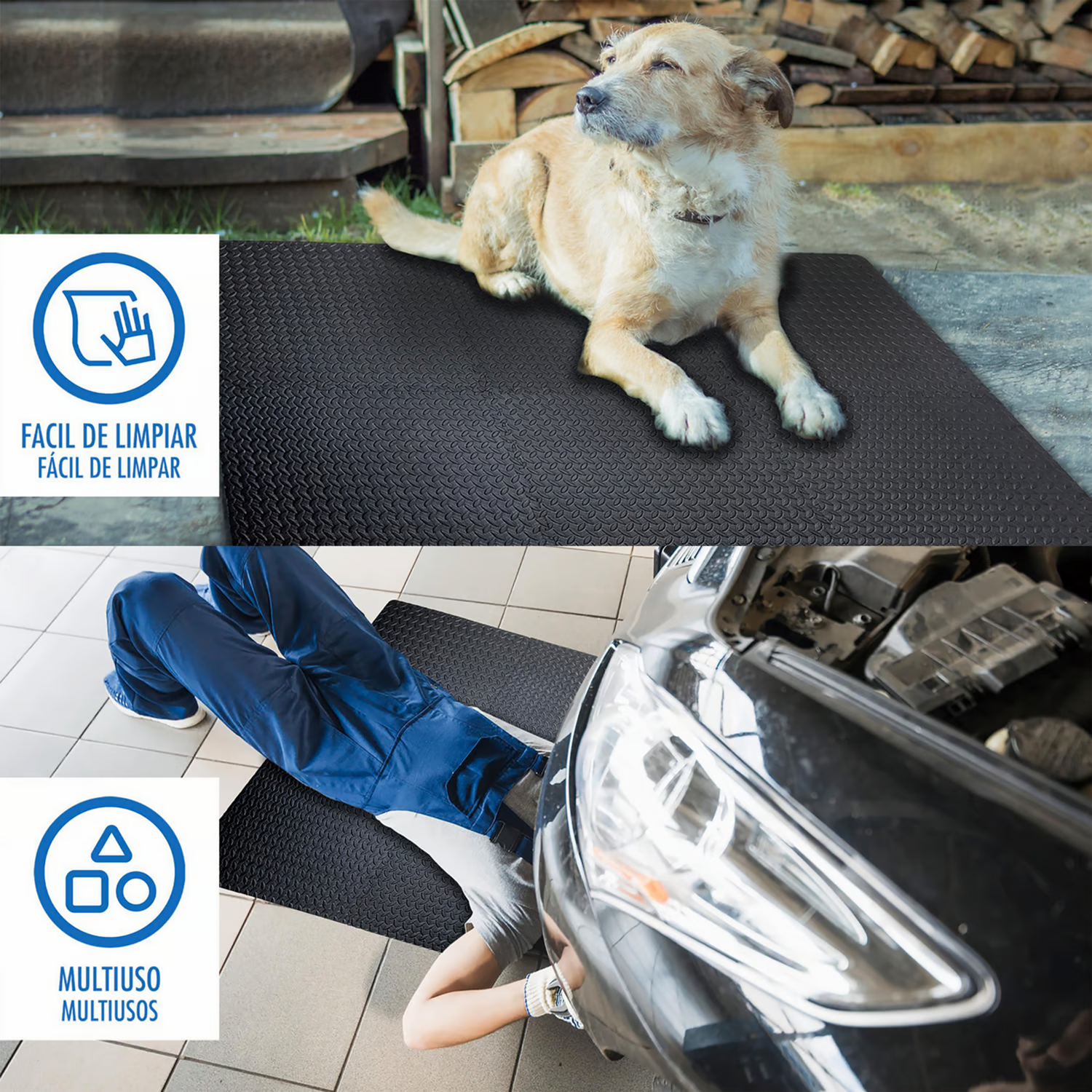 Pack 6 Tatamis Antideslizante Negros 61 x 61 x 1,1 cm de Espesor-6