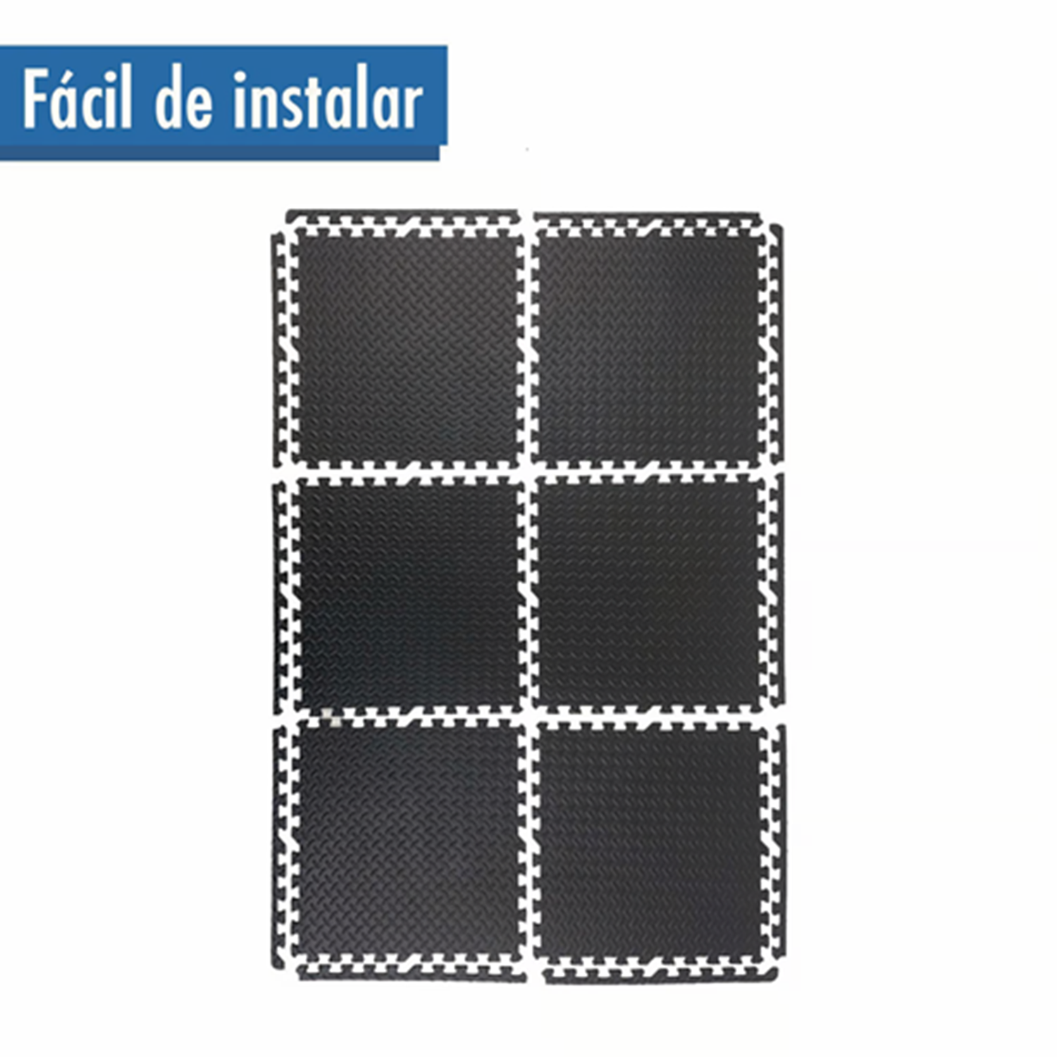 Pack 6 Tatamis Antideslizante Negros 61 x 61 x 1,1 cm de Espesor-5
