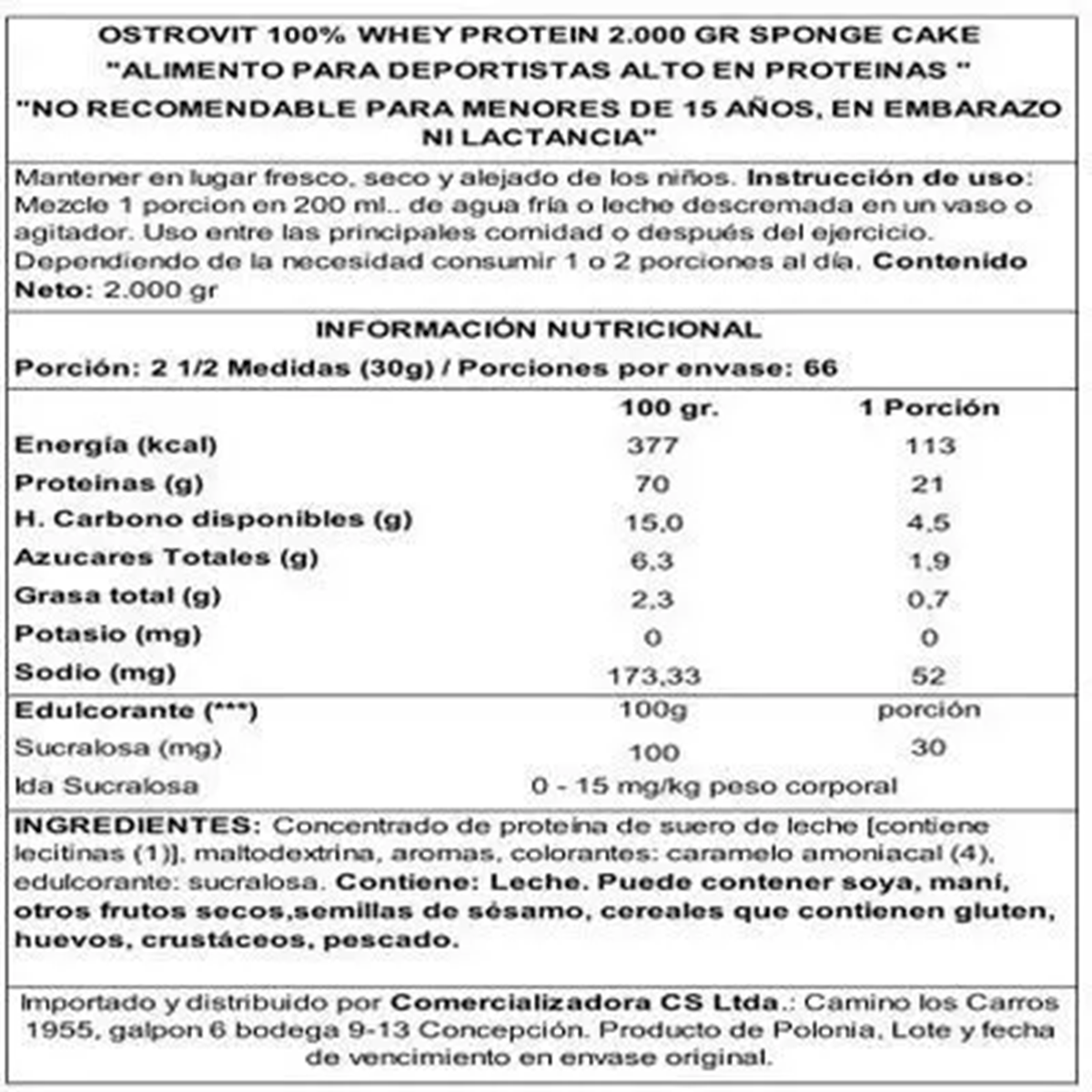100% Whey Protein 2000gr Sponge Cake + Creatina Monohidratada 500 Grs OSTROVIT-1