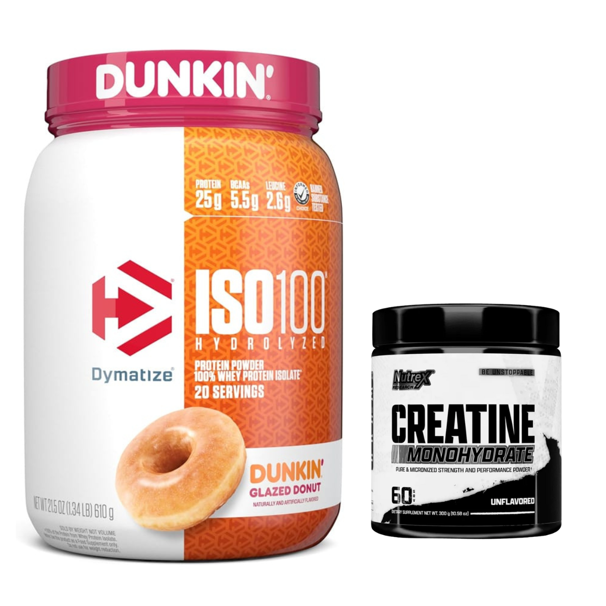 Pack Iso 100 Dona Glaceada 1,4lb + Creatina Nutrex 300 Grs Sin Sabor -0