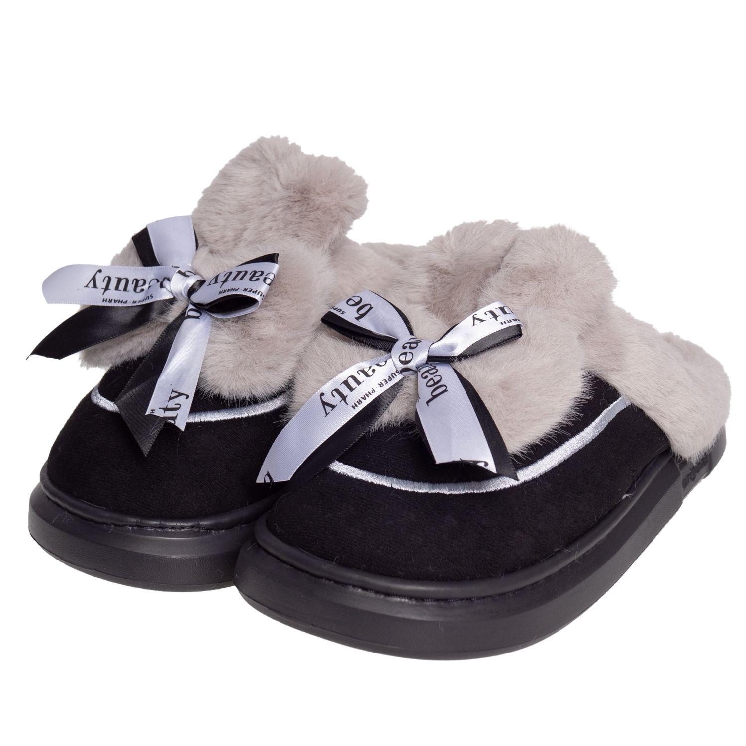 Pantufla Mujer Conejo Beauty Negro Topsoc-1