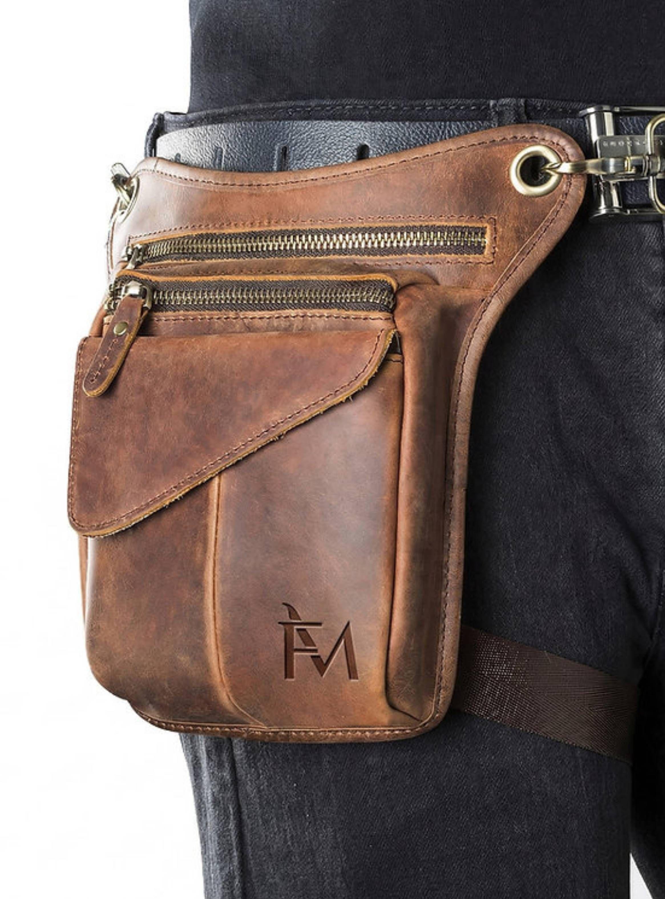 MUSLERA DE CUERO BANANO CUERO NATURAL CAFE VINTAGE FRANZ MOSSI-3