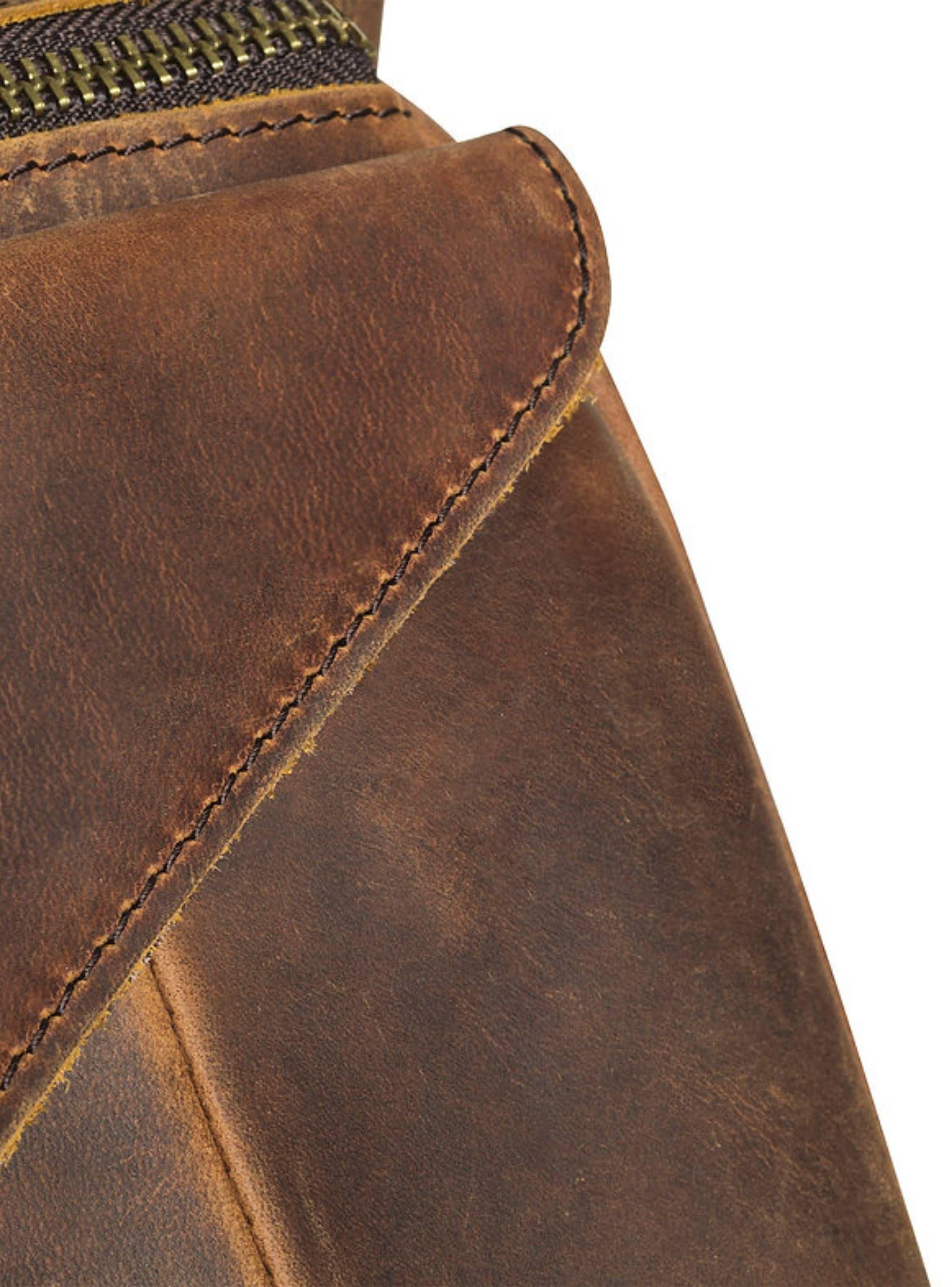 MUSLERA DE CUERO BANANO CUERO NATURAL CAFE VINTAGE FRANZ MOSSI-4