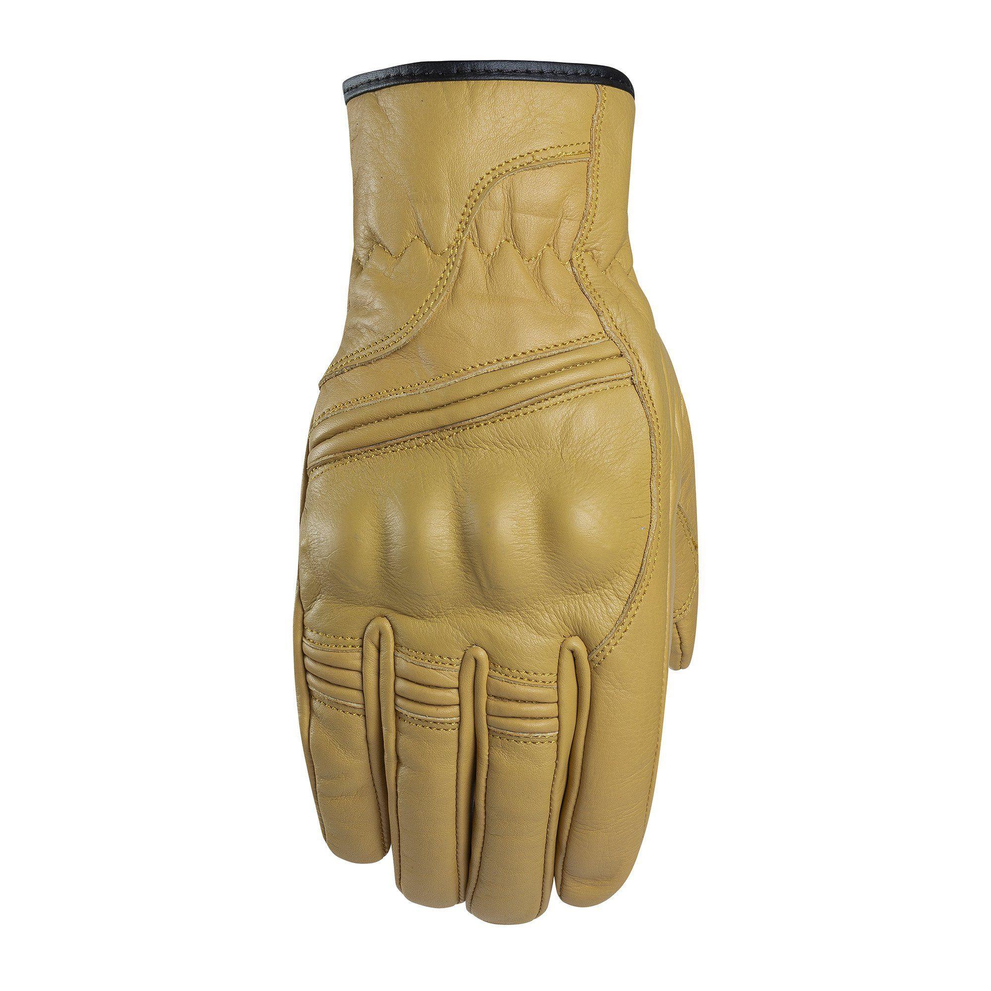 Guantes Cuero Natural Moto, Amarillo Mostaza, Vintage. Horma Normal, no Chica. RESPEKT-2
