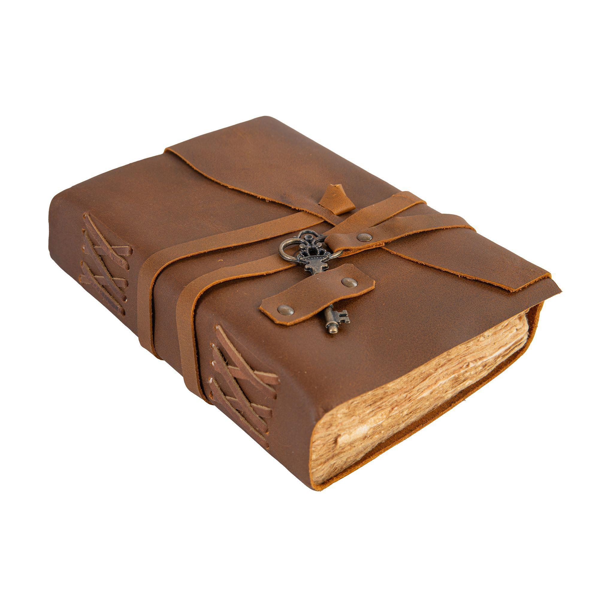 Diario, agenda, cuaderno de cuero. Llave. Franz Mossi-3