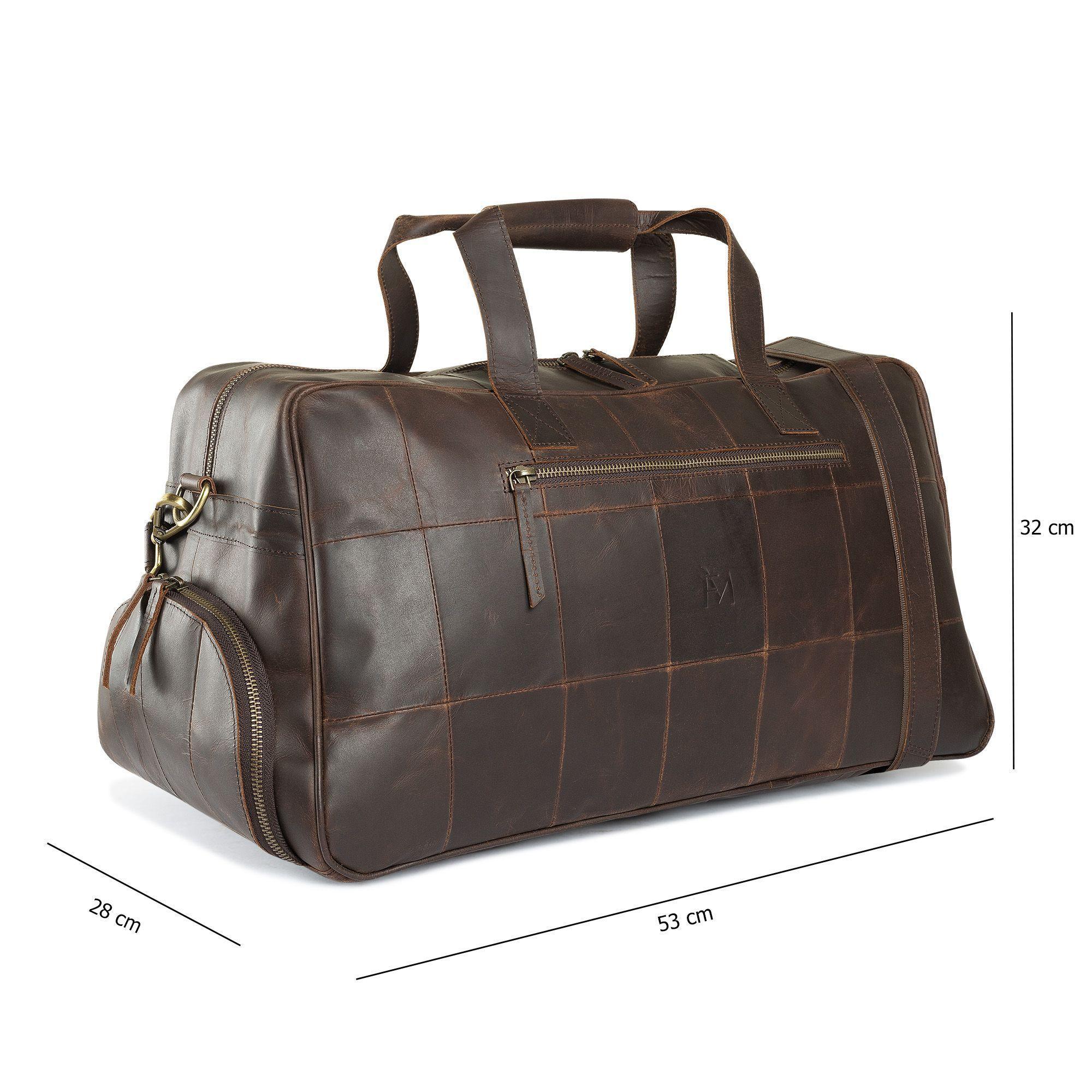 Bolso Para Viaje Entrenamiento y más De Cuero Natural Franz Mossi-1
