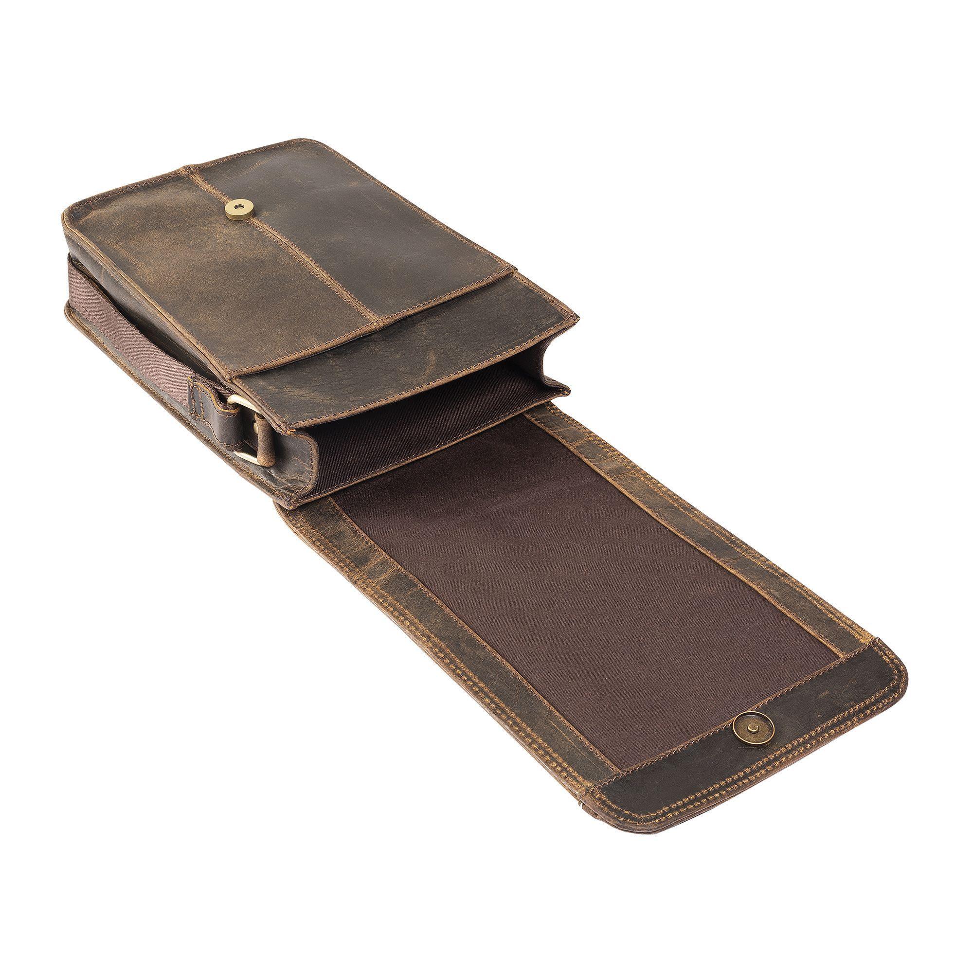 Bolso de cuero Natural Cuero grueso Bolso hombro Marrón Franz Mossi-6