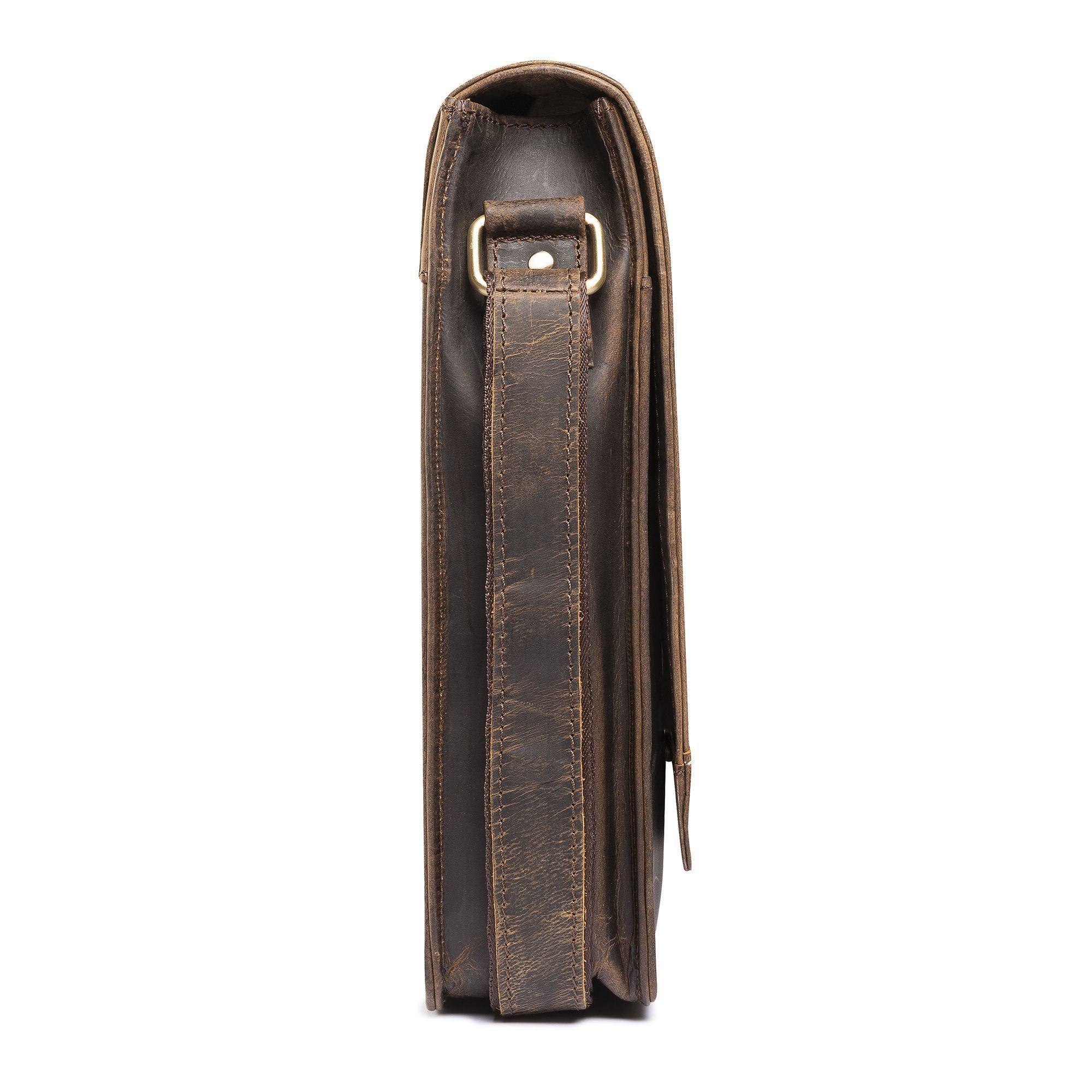 Bolso de cuero Natural Cuero grueso Bolso hombro Marrón Franz Mossi-2