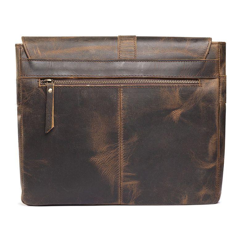 Bolso de cuero grueso natural rustico Vintage Marrón Franz Mossi-2