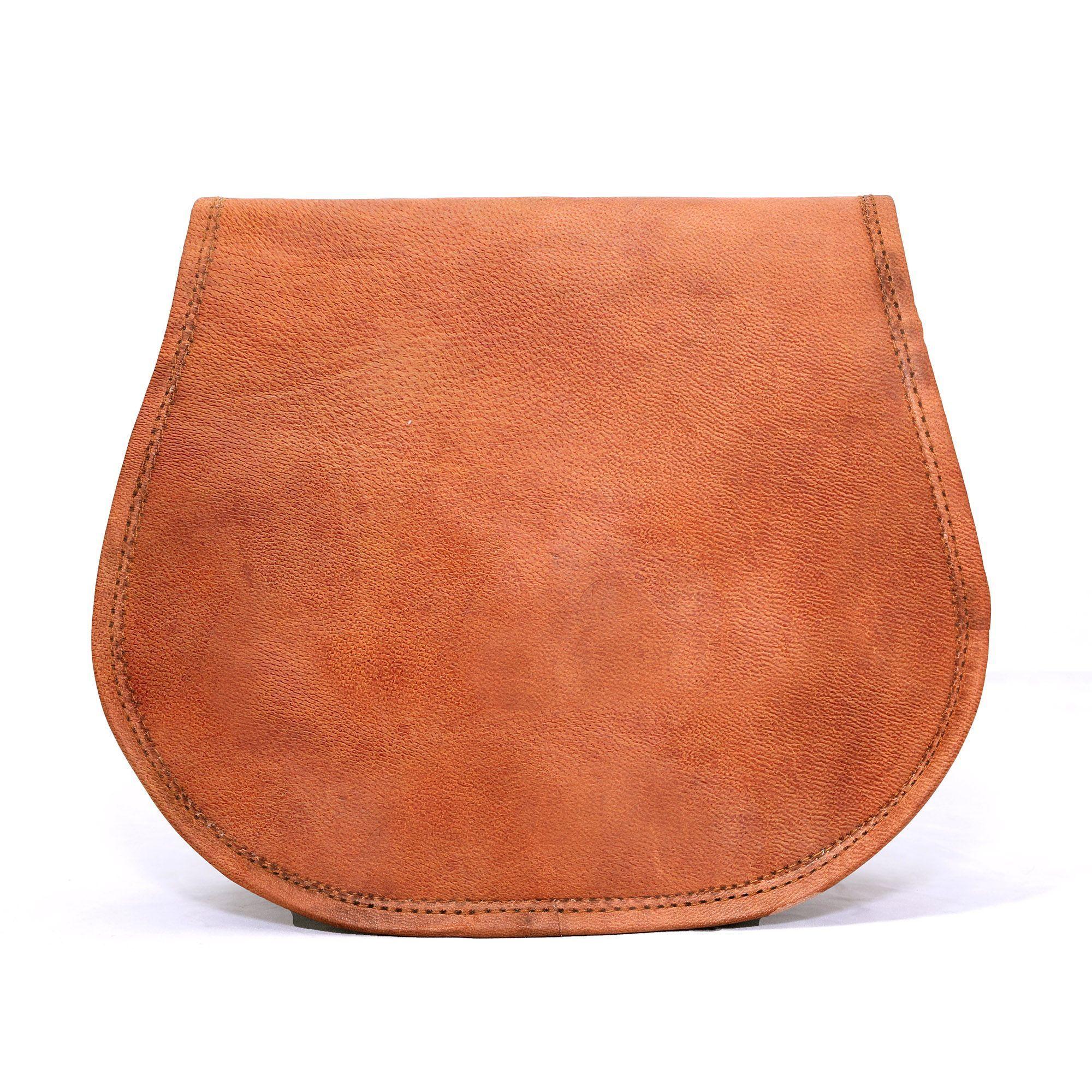 Bolso de cuero natural tipo cartera Marrón Look clásico Franz Mossi-2