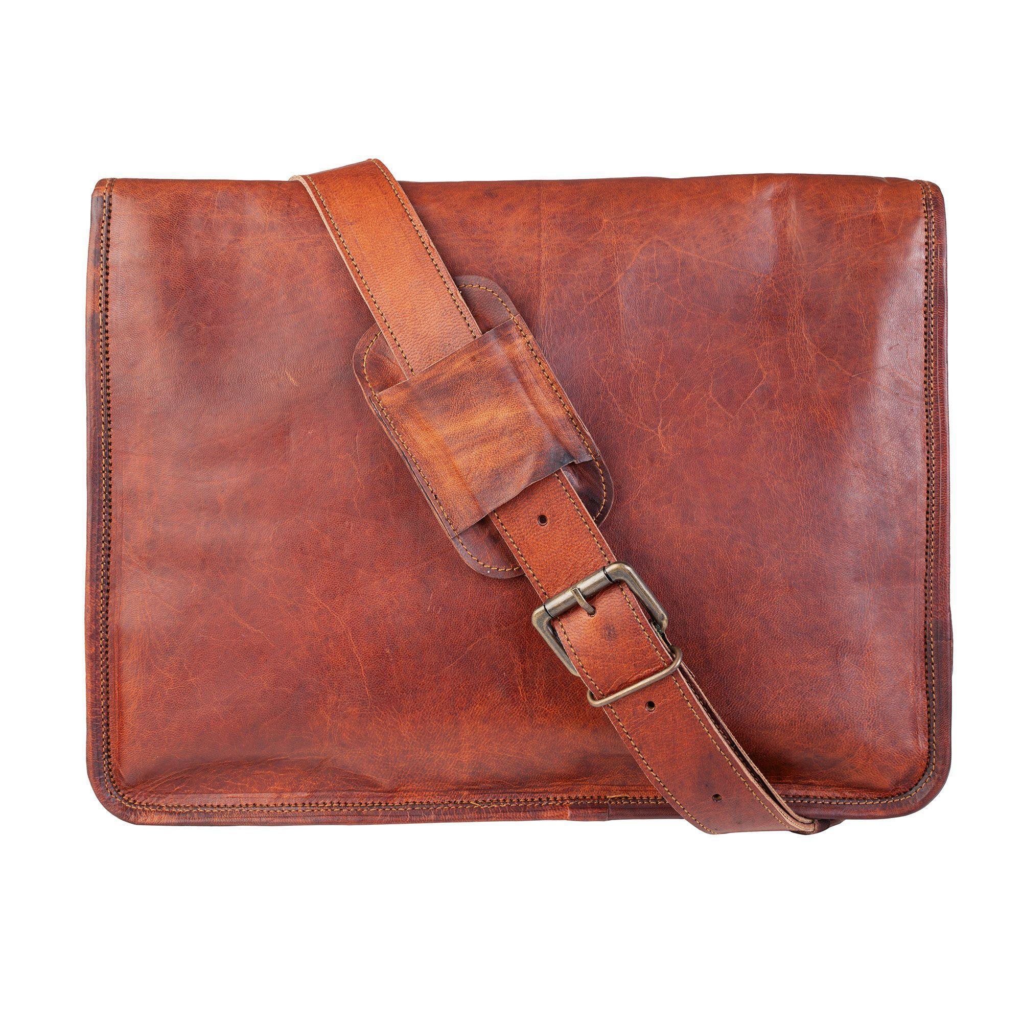 Maletín De Cuero Natural. Vintage, Unisex Notebook 15,6-2