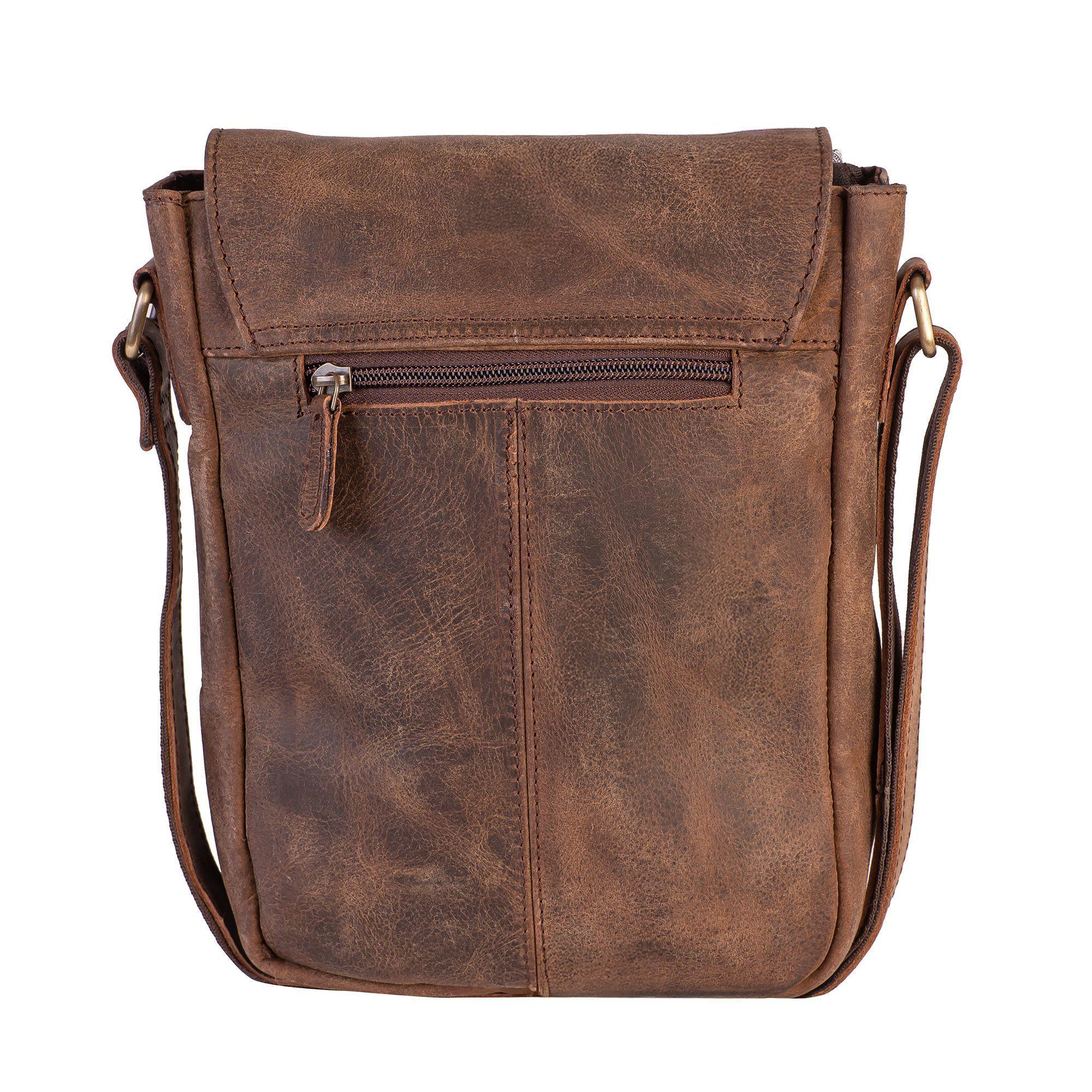 Bolso de cuero grueso natural. Color marrón Vintage. Estilo Vintage-2