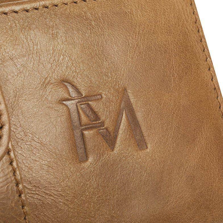 Billetera, porta documento, cartera de mano de cuero, Café claro.-3