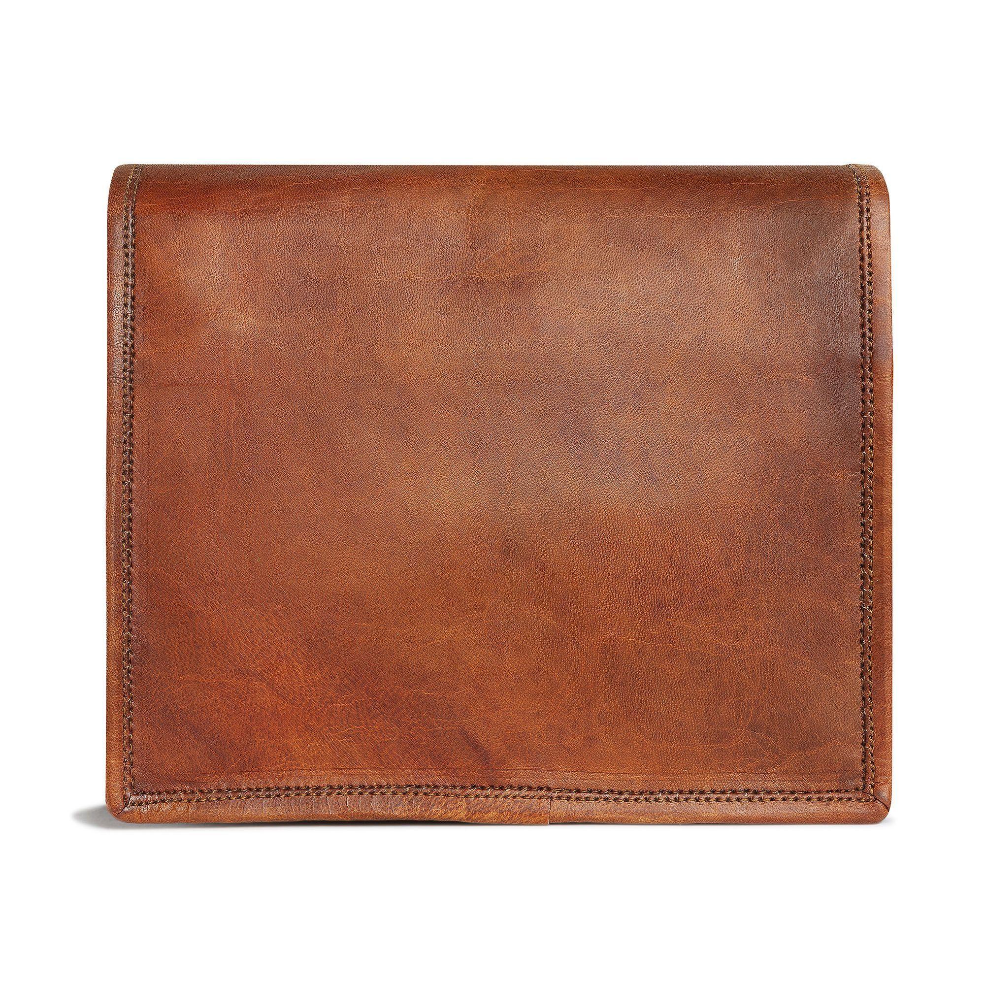 Bolso Bandolera De Cuero Natural Marrón Versión Grande Franz Mossi-2