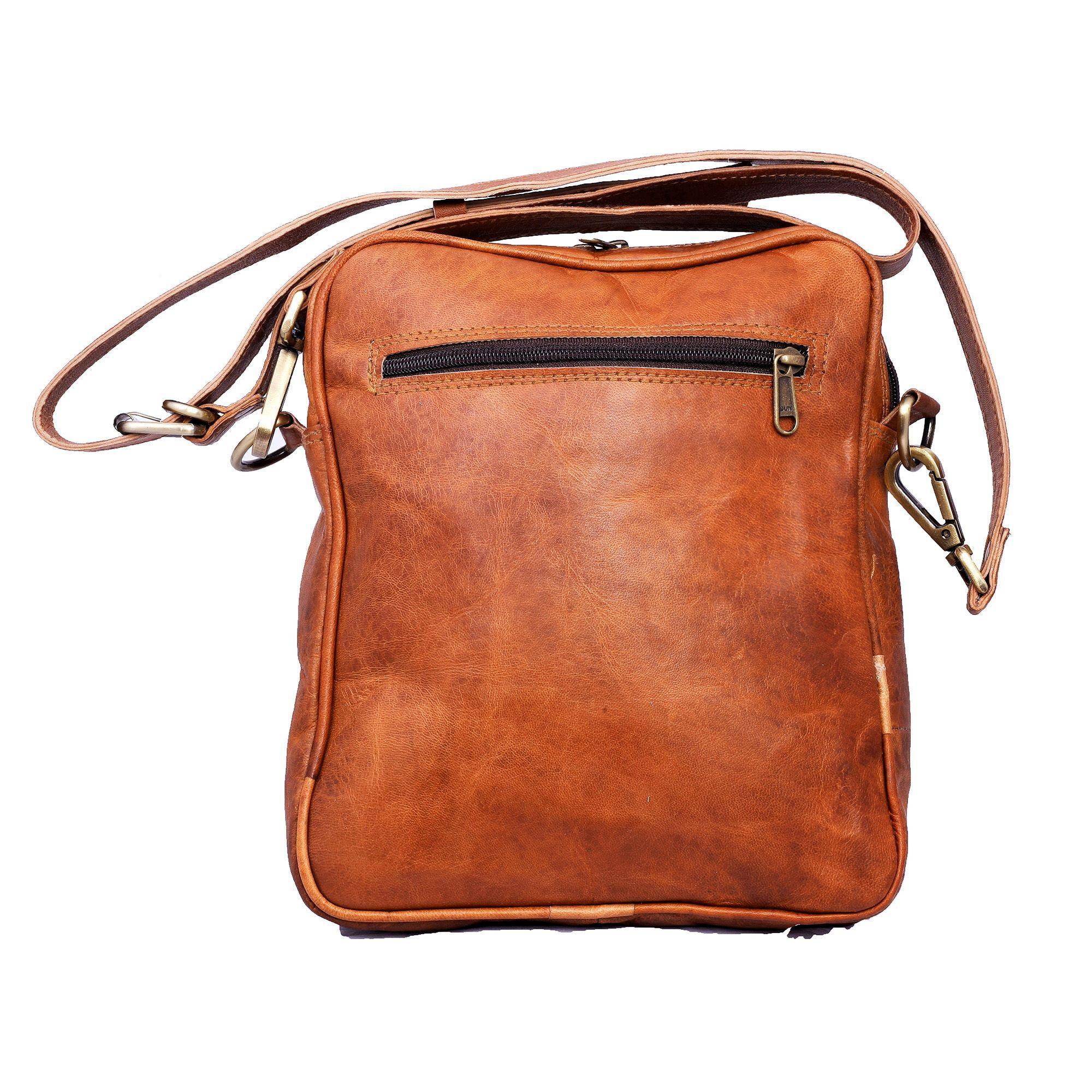 Bolso Bandolera De Cuero Natural Cafe Clásico Cedar Franz Mossi-2