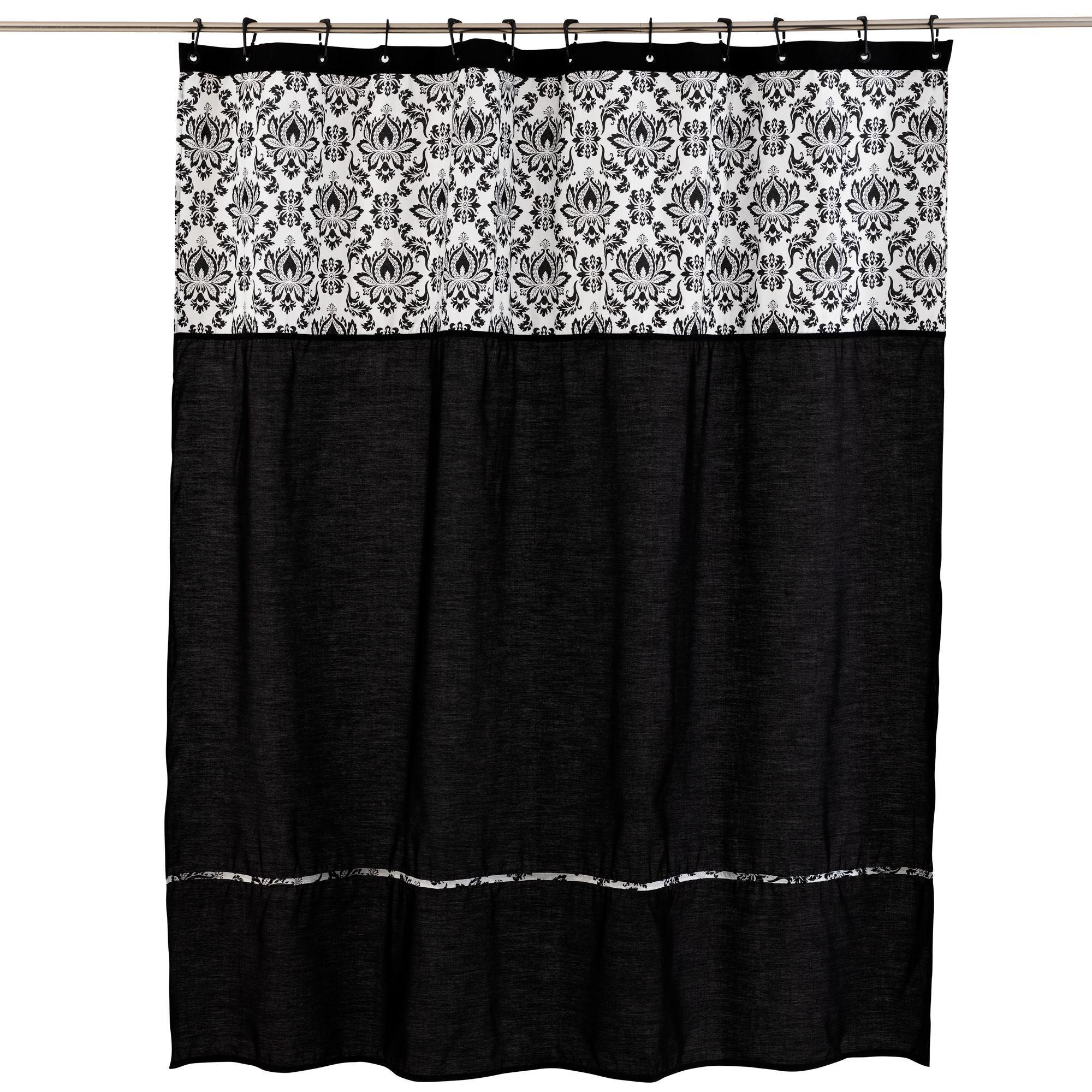 Cortina y Set de baño 7 piezas 180 x 180 cms negro ovalo vintage-2