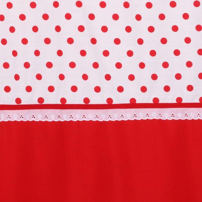 Cortina y Set de baño 7 piezas 180 x 180 cms circulos rojos-2