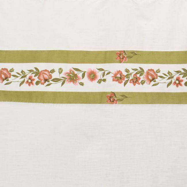 Cortina y set de baño 7 piezas 180x180 cms Crudo Flores-3