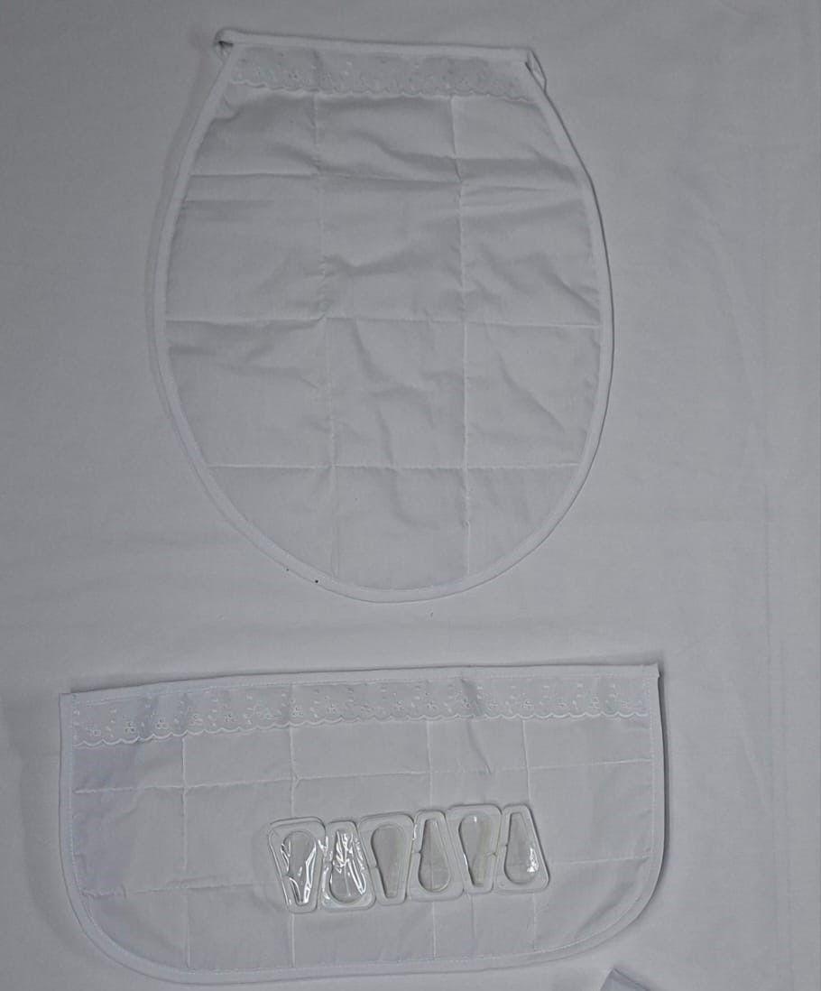 Cortina y Set Baño 5 Piezas Broderie Blanco 180 180 cms-2