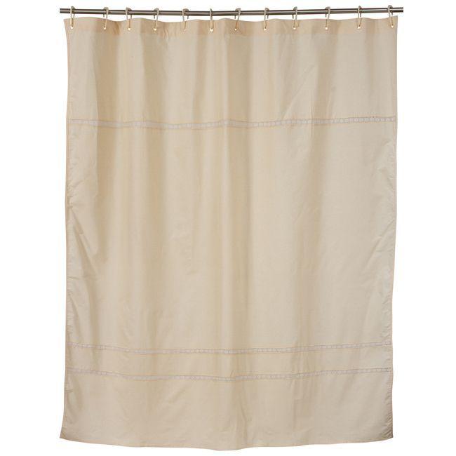 CORTINA DE BAÑO 5 PIEZAS CREA CRUDO 180X180 CMS.-2