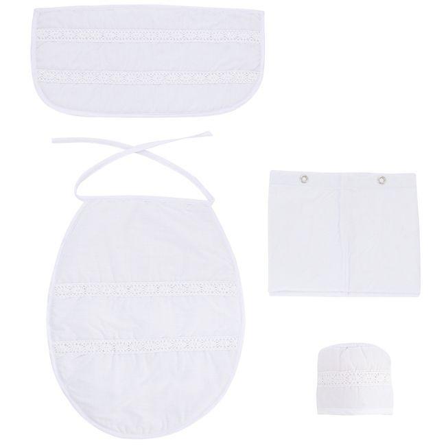 Cortina y Set de baño 5 piezas 180 x 180 cms blanco bolillo-1