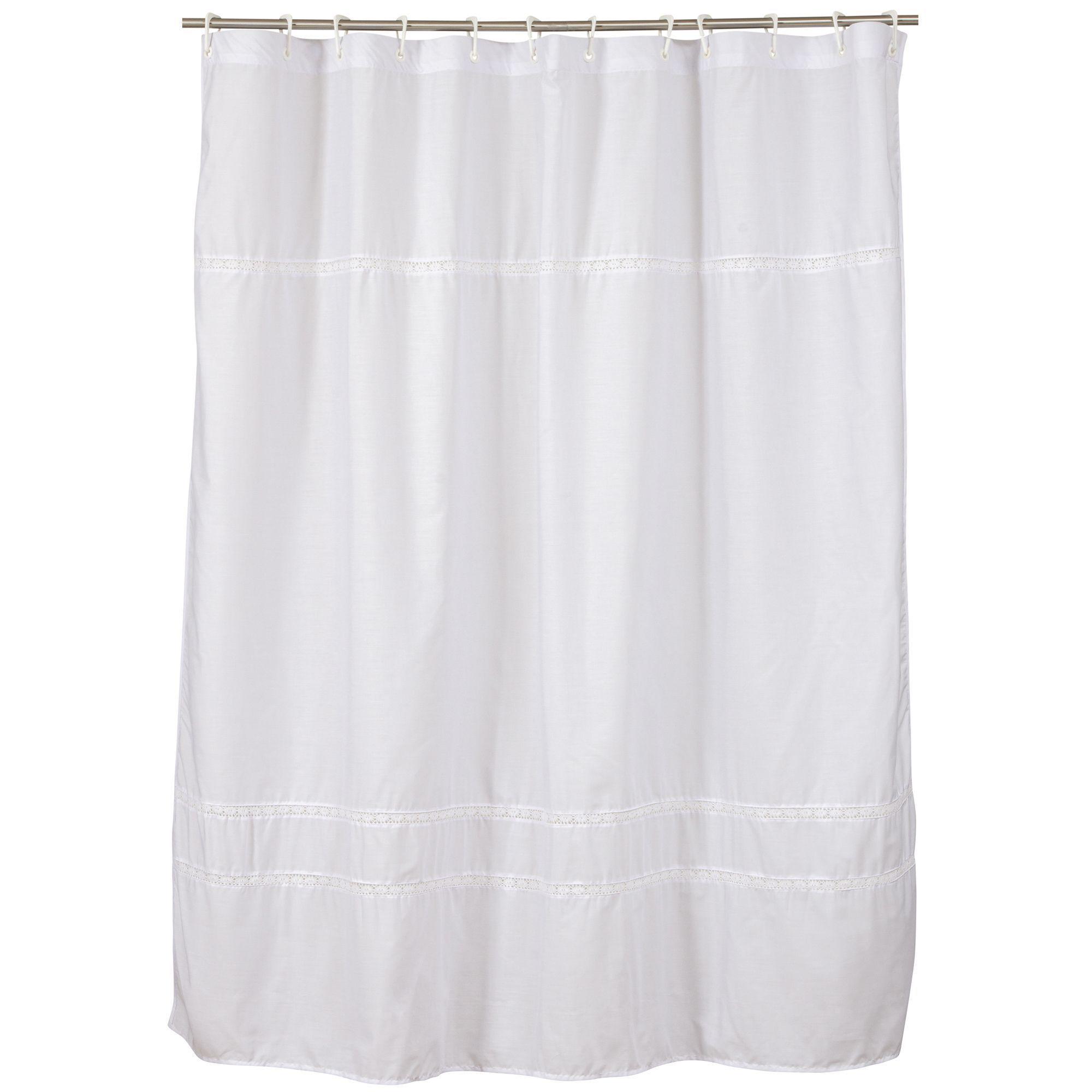 Cortina de baño color blanco bolillo 180 x 180 cms-0