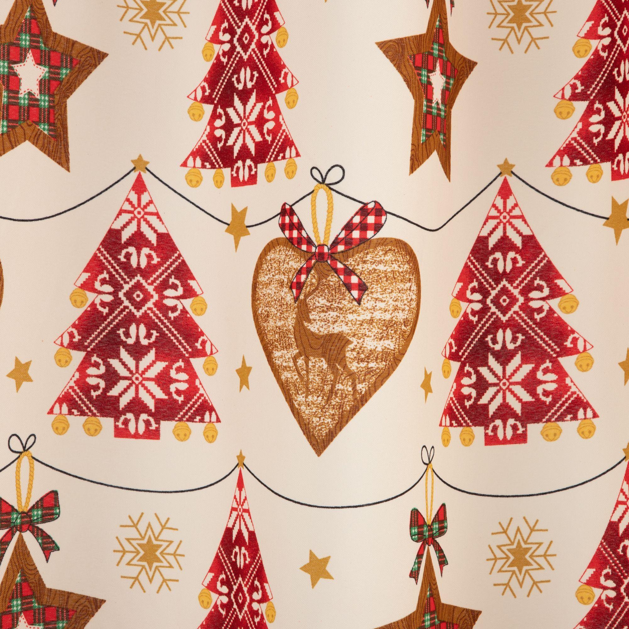 CORTINA BAÑO NAVIDAD 4 PIEZAS CRUDO ROJO-5