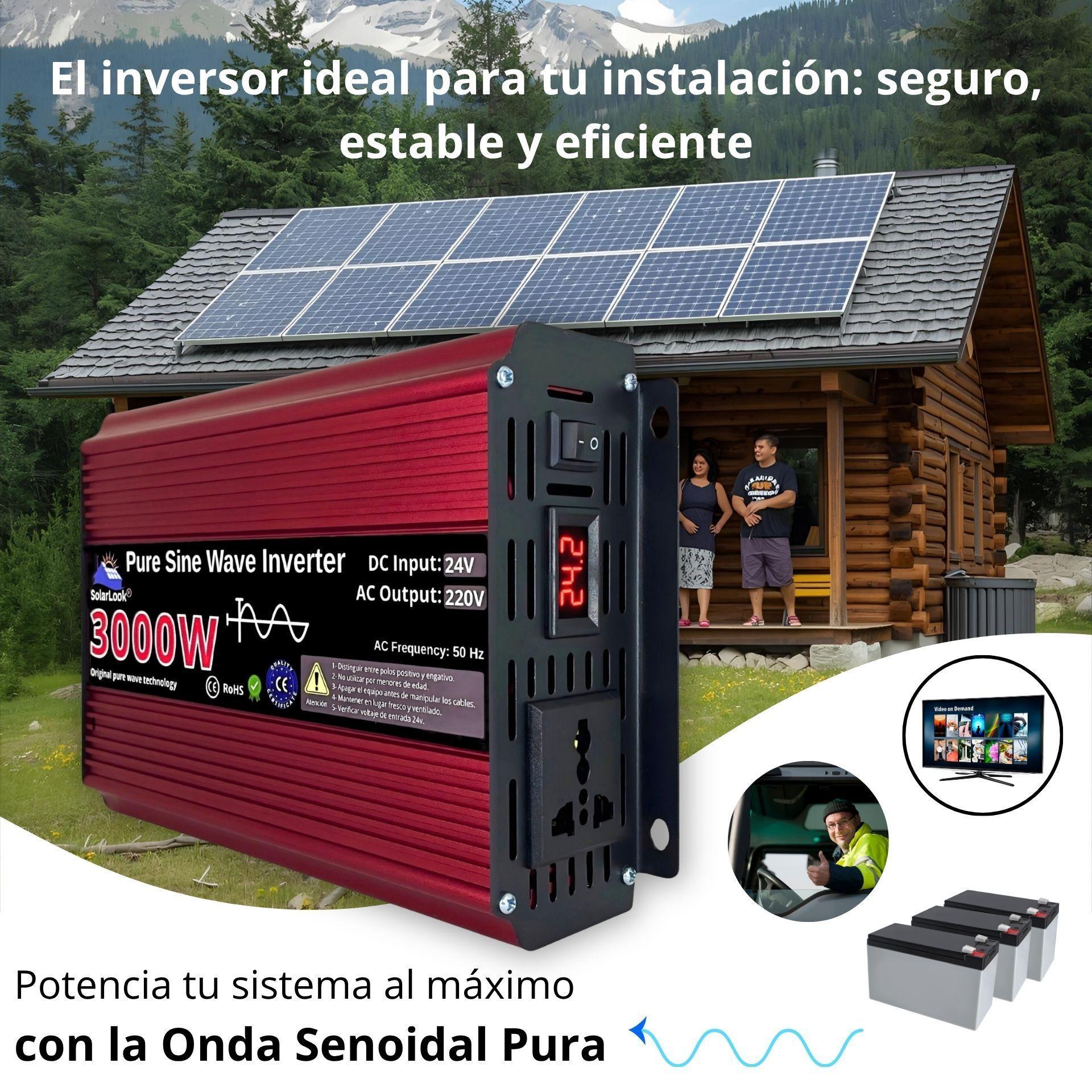 Inversor De Corriente 3000w 24v A 220v 50hz Onda Pura-2