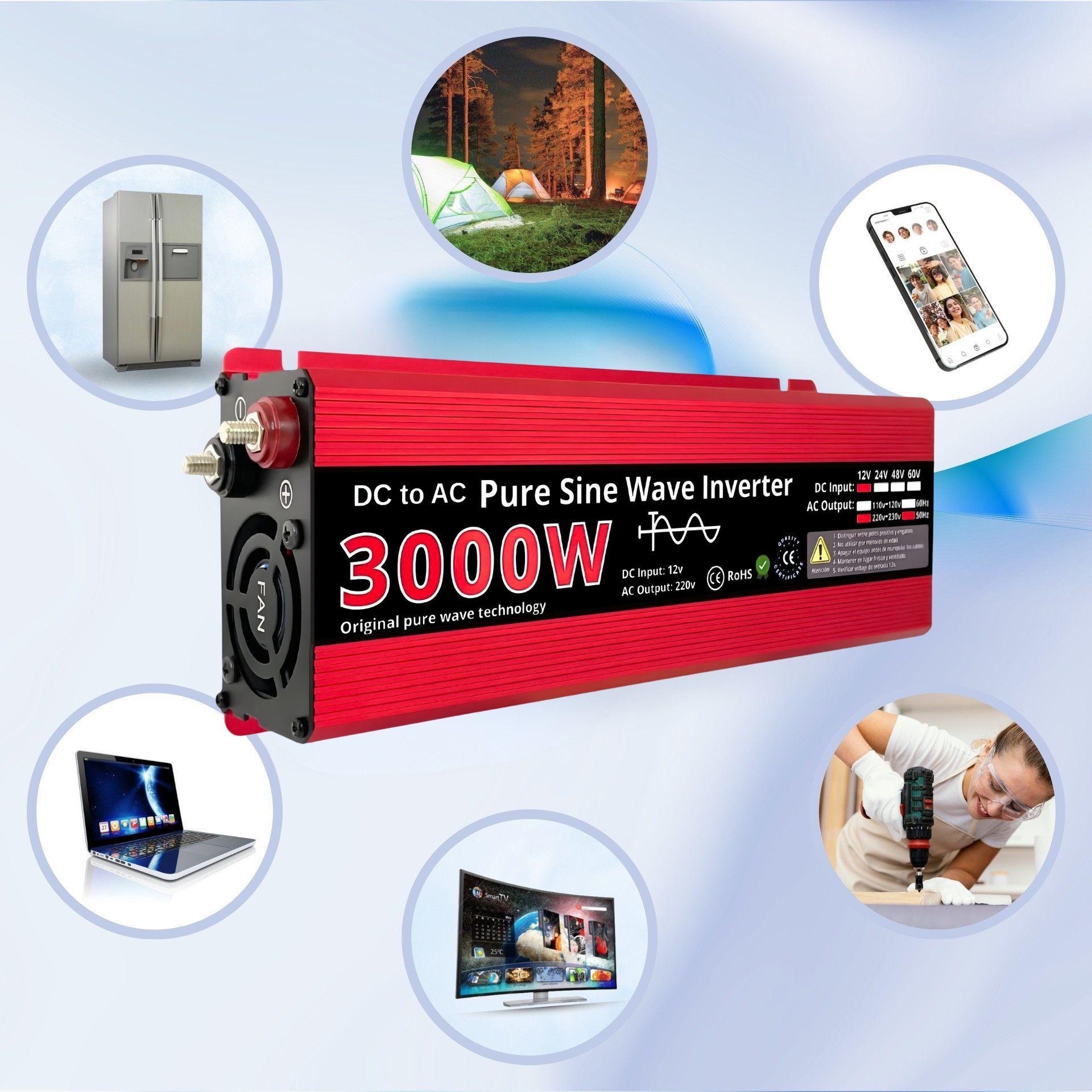 Inversor De Corriente 1500w Peak 3000w 12v A 220v Onda Pura Senoidal-4