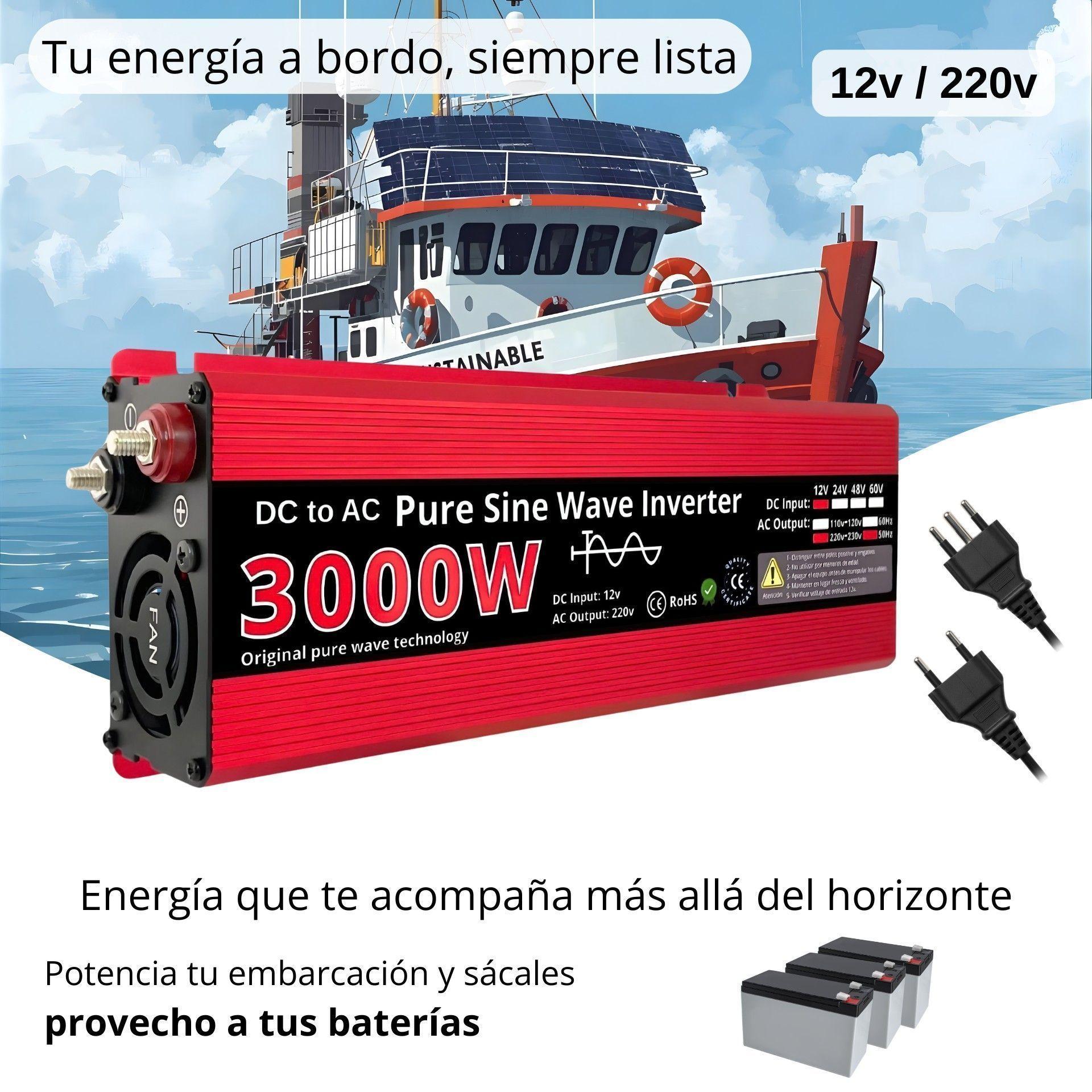 Inversor De Corriente 3000w 12v A 220v 50Hz Onda Pura-7