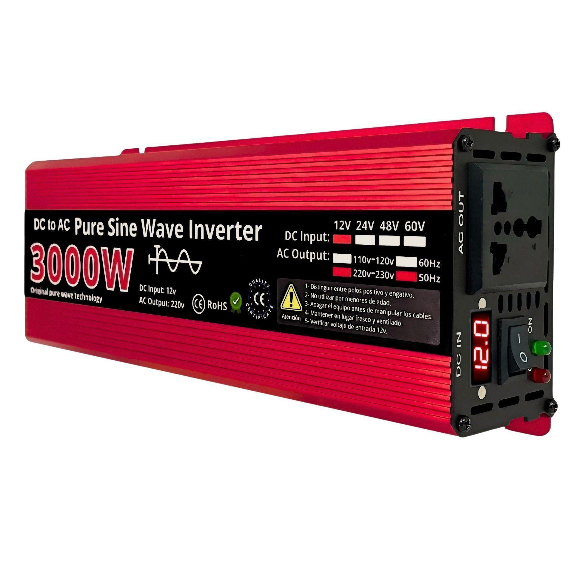 Inversor De Corriente 3000w 12v A 220v 50Hz Onda Pura-4