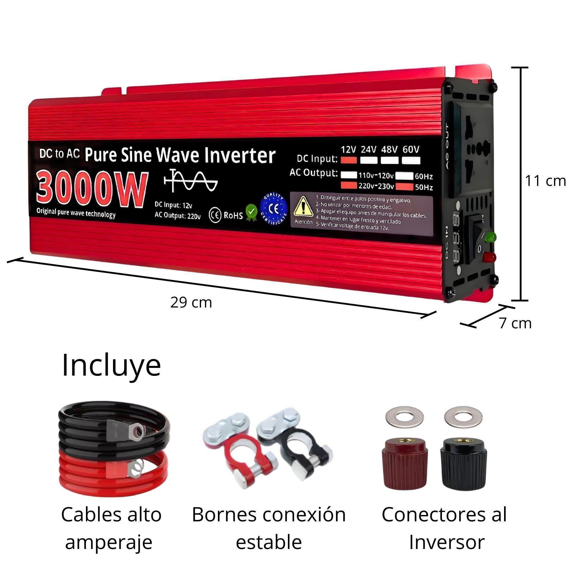 Inversor De Corriente 3000w 12v A 220v 50Hz Onda Pura-5